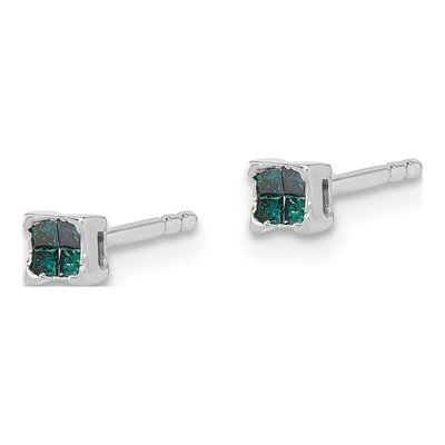 Sterling Silver 1/8 ct tw Diamond Stud Earrings – view 2