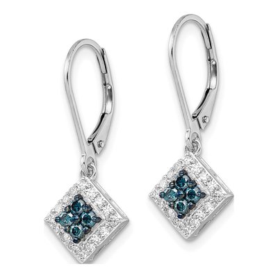 Sterling Silver 1/2 ct tw Diamond Leverback Earrings – view 3