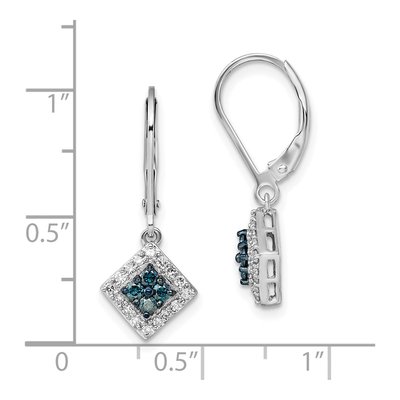 Sterling Silver 1/2 ct tw Diamond Leverback Earrings – view 5
