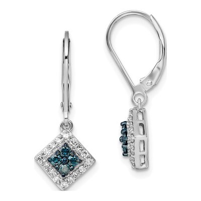 Sterling Silver 1/2 ct tw Diamond Leverback Earrings