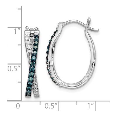 Sterling Silver 0.78 ct tw 24mm Diamond Hoop Earrings – view 5