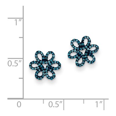 Sterling Silver 0.26 ct tw Diamond Flower Stud Earrings – view 2
