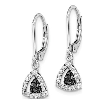 Sterling Silver 1/5 ct tw Diamond Leverback Earrings – view 3