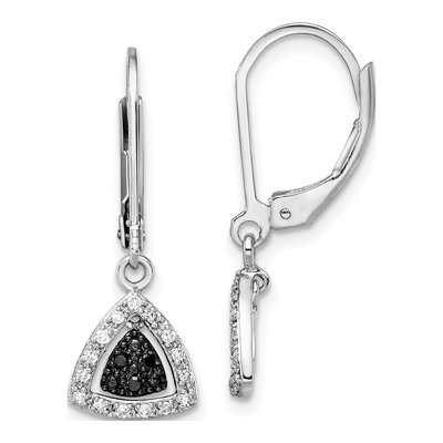 Sterling Silver 1/5 ct tw Diamond Leverback Earrings
