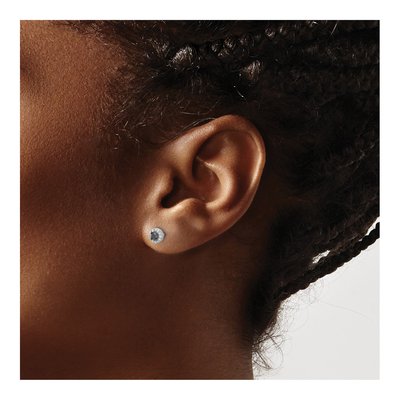 Sterling Silver 1/4 ct tw 0.9mm Round Diamond Circle Stud Earrings – view 4