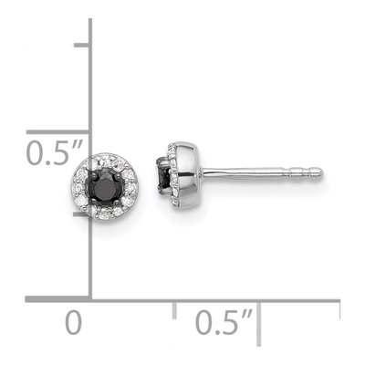 Sterling Silver 1/4 ct tw 0.9mm Round Diamond Circle Stud Earrings – view 5