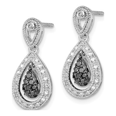 Sterling Silver 1/3 ct tw Diamond Dangle Earrings – view 3