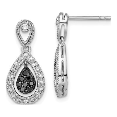 Sterling Silver 1/3 ct tw Diamond Dangle Earrings