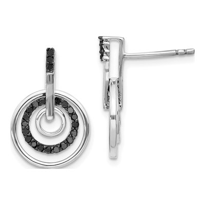 Sterling Silver 1/4 ct tw Diamond Dangle Earrings