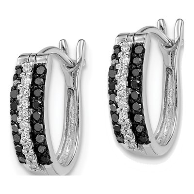 Sterling Silver 0.26 ct tw 13mm Diamond Hoop Earrings – view 3