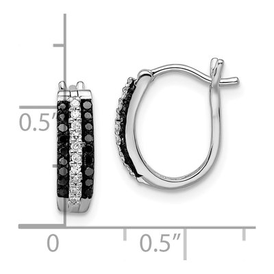 Sterling Silver 0.26 ct tw 13mm Diamond Hoop Earrings – view 5