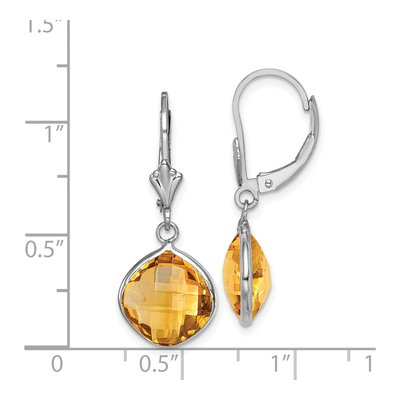 Sterling Silver Citrine Leverback Earrings – view 5