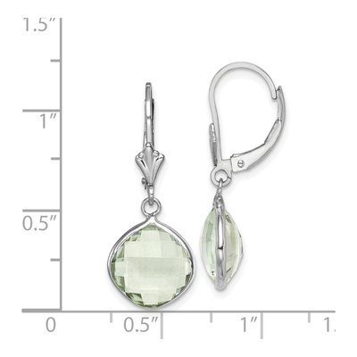 Sterling Silver Prasiolite Leverback Earrings – view 5