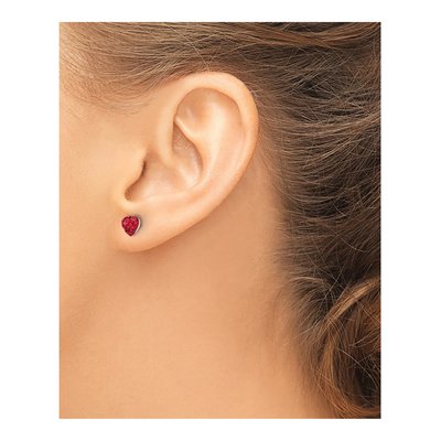 Sterling Silver Crystal Heart Stud Earrings – view 4