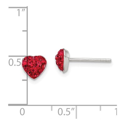 Sterling Silver Crystal Heart Stud Earrings – view 5