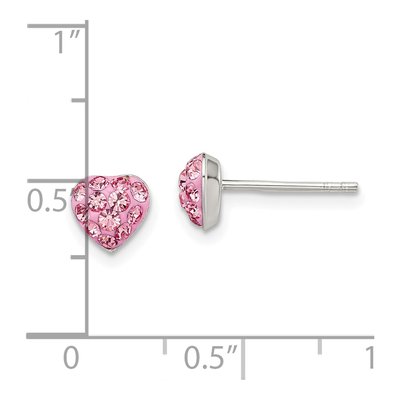 Sterling Silver Crystal Heart Stud Earrings – view 5