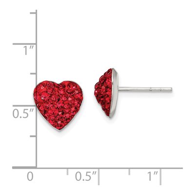 Sterling Silver Crystal Heart Stud Earrings – view 5