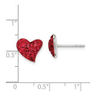 Sterling Silver Crystal Heart Stud Earrings – view 5