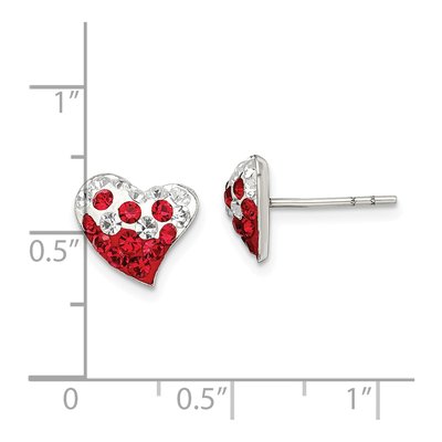 Sterling Silver Crystal Heart Stud Earrings – view 5