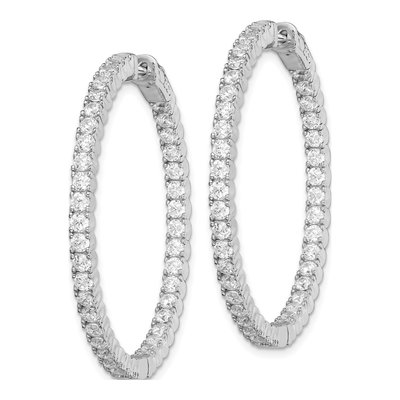 Sterling Silver 41mm CZ Inside-Out Hoop Earrings – view 3