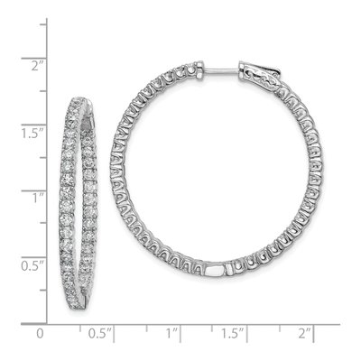 Sterling Silver 41mm CZ Inside-Out Hoop Earrings – view 5