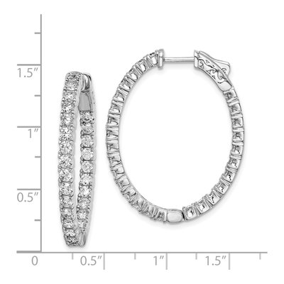 Sterling Silver 35mm CZ Inside-Out Oval Hoop Earrings – view 5