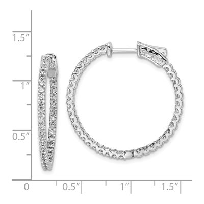 Sterling Silver 30mm CZ Inside-Out Hoop Earrings – view 5