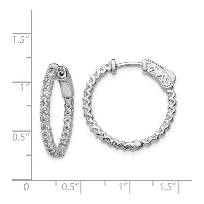 Sterling Silver 24mm CZ Inside-Out Hoop Earrings – view 5