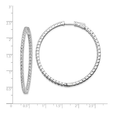 Sterling Silver 51mm CZ Inside-Out Hoop Earrings – view 5