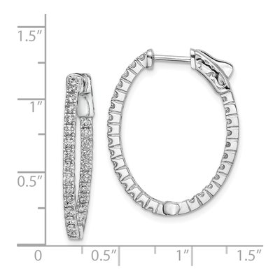 Sterling Silver 29mm CZ Inside-Out Oval Hoop Earrings – view 5