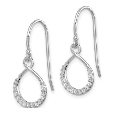 Sterling Silver CZ Infinity Dangle Earrings – view 3