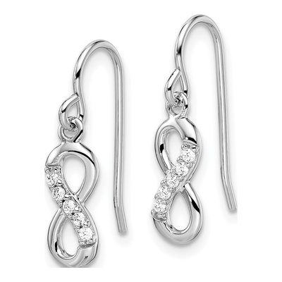 Sterling Silver CZ Infinity Dangle Earrings – view 3