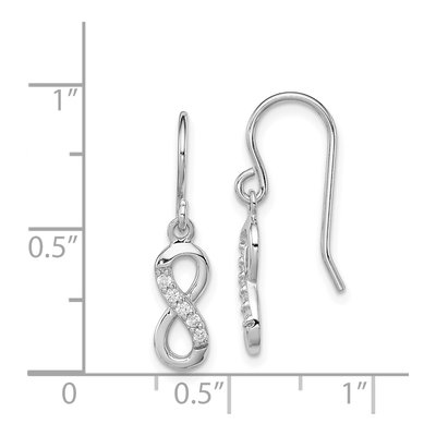 Sterling Silver CZ Infinity Dangle Earrings – view 5