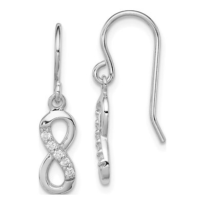 Sterling Silver CZ Infinity Dangle Earrings