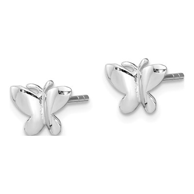 Sterling Silver Girls' Butterfly Stud Earrings – view 3