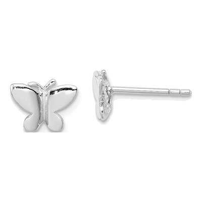 Sterling Silver Girls' Butterfly Stud Earrings