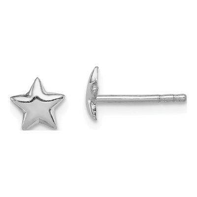 Sterling Silver Girls' Star Stud Earrings