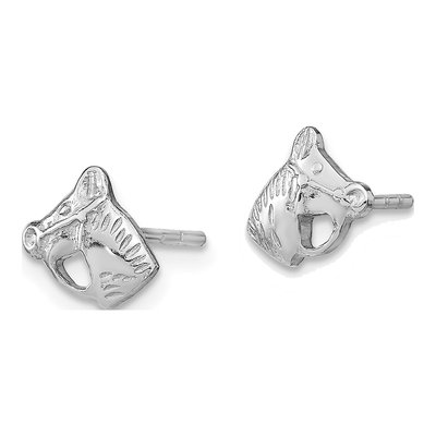 Sterling Silver Girls' Horse Head Stud Earrings – view 3