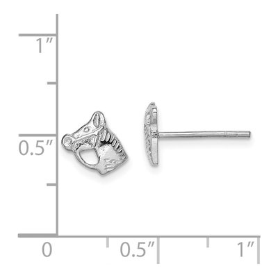 Sterling Silver Girls' Horse Head Stud Earrings – view 5