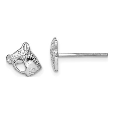 Sterling Silver Girls' Horse Head Stud Earrings