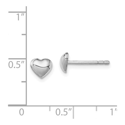 Sterling Silver Girls' Heart Stud Earrings – view 5