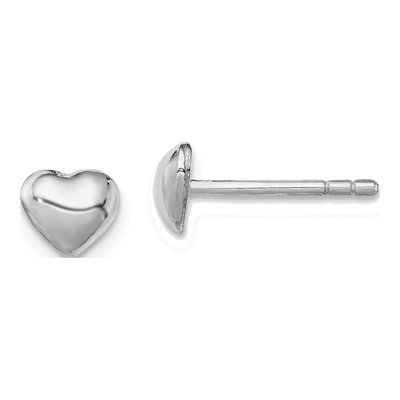 Sterling Silver Girls' Heart Stud Earrings