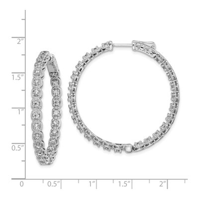 Sterling Silver 40mm CZ Inside-Out Hoop Earrings – view 5