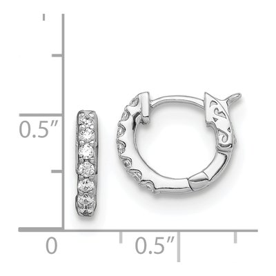 Sterling Silver 11mm CZ Huggie Hoop Earrings – view 5