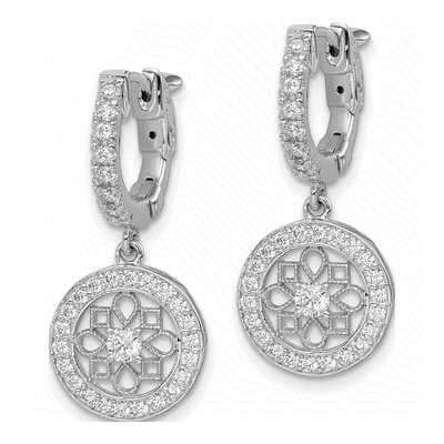 Sterling Silver CZ Dangle Earrings – view 3