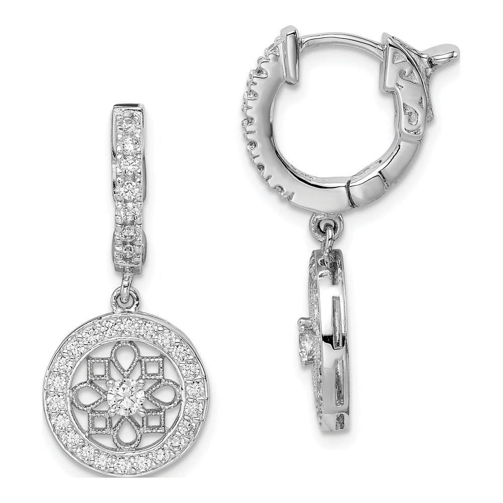Sterling Silver CZ Dangle Earrings