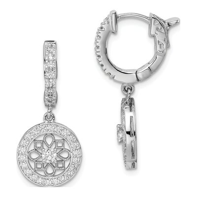 Sterling Silver CZ Dangle Earrings