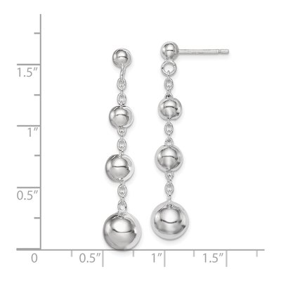 Sterling Silver Graduated Beaded Dangle Earrings – view 5