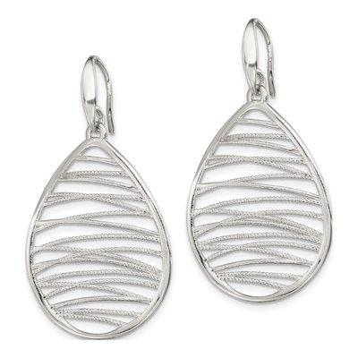 Sterling Silver Teardrop Dangle Earrings – view 3