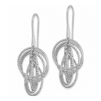 Sterling Silver Intertwined Circles Dangle Earrings – view 3